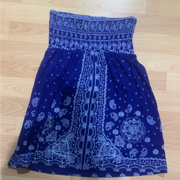 Adorable No Boundaries M Bandeaux/Babydoll Blue Bandana Print Top - Picture 3 of 4